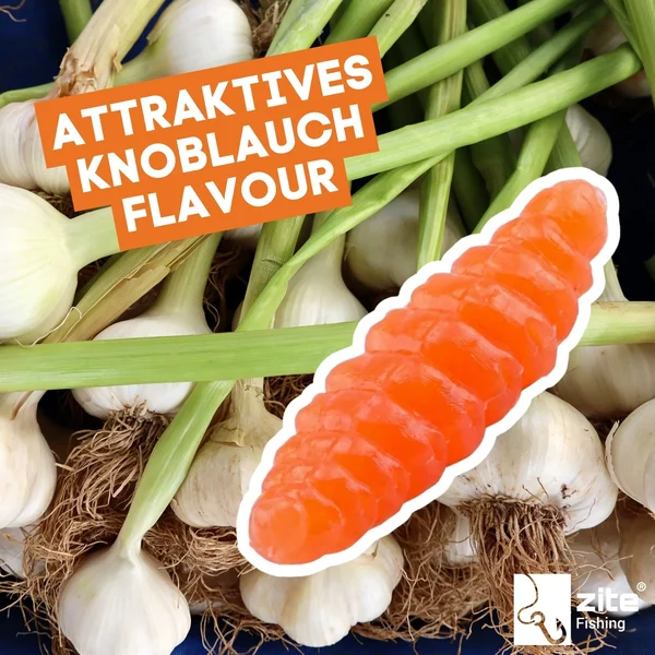 Attracta Larv Pink Knoblauch Aroma Floating Edition 3,5 cm 8 STK Larven Imitat Gummi_auswahl5