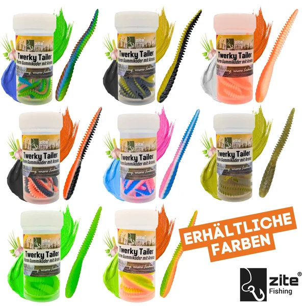 Zite Fishing Twerky Tailer Turbo Knoblauch 7 cm 8 STK 3in1 Gummiköder Forelle_auswahl8