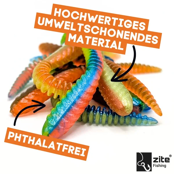 Zite Fishing Twerky Tailer Motoröl Knoblauch 7 cm 8 STK 3in1 Gummiköder Forelle_auswahl4
