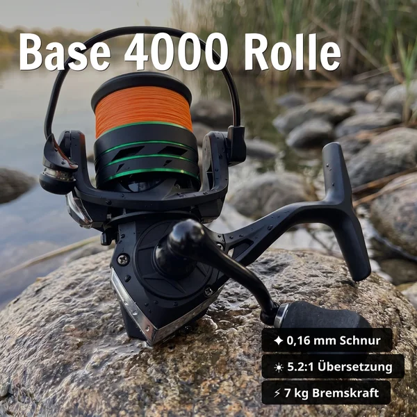 Zite Fishing Inzite Base Stick Starter-Set Hecht Spinning Reel Base 4000 bespult, Bladed Jigs & mehr_auswahl3