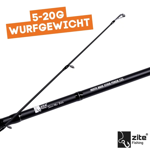 Inzite Base Stick Barsch-Set - 225 cm Angelrute & Spinning Base Reel 2000 bespult + Zubehör_auswahl1
