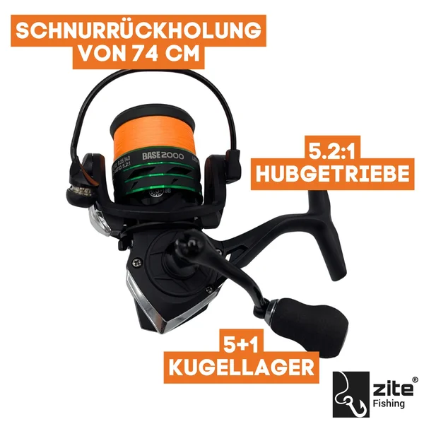 Inzite Base Stick Barsch-Set - 225 cm Angelrute & Spinning Base Reel 2000 bespult + Zubehör_auswahl2
