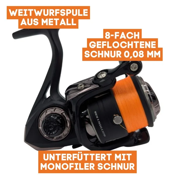 Inzite Pro Stick Barsch-Set - 225 cm Angelrute & Spinning Reel Pro 2000 bespult + Zubehör wie Schnur, Jighaken, Gummifis_auswahl6
