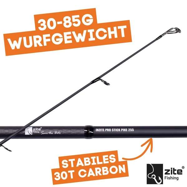 HechtSet,Inzite Pro Stick Hecht-Set - 255 cm Angelrute & Spinning Reel Pro 4000 + Zubehör wie Schnur, Jighaken, Gummifis_auswahl1