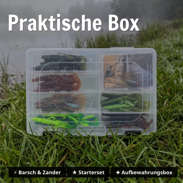 Zite Fishing Inzite Braw Starterbox – 30 Gummiköder 10,5 cm + 6 Fertigvorfächer für Barsch & Zander_auswahl4
