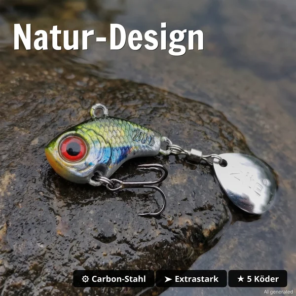 Zite Fishing Jigspinner Set Natur L 20g - 5 Spin Jigs im 3D-Beutefisch-Design für Barsch, Hecht & Zander_auswahl2