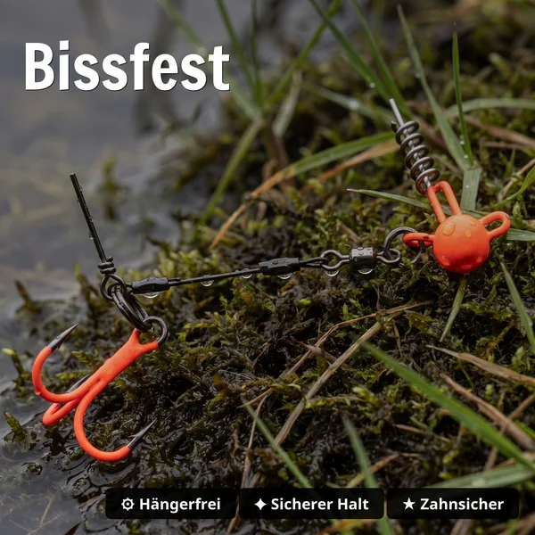 Zite Fishing Hecht-System Single Hook UV-Aktiv 15g - ideal für Hechtköder 12-15 cm_auswahl4