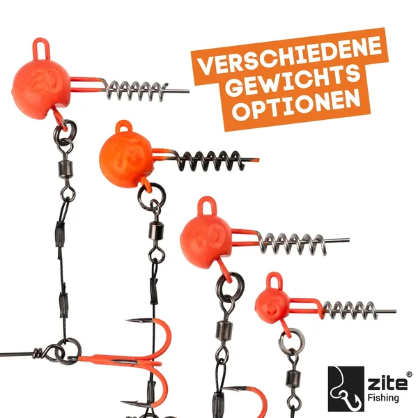 Zite Fishing Hecht-System Single Hook UV-Aktiv 20g - ideal für Hechtköder 12-15 cm_auswahl3