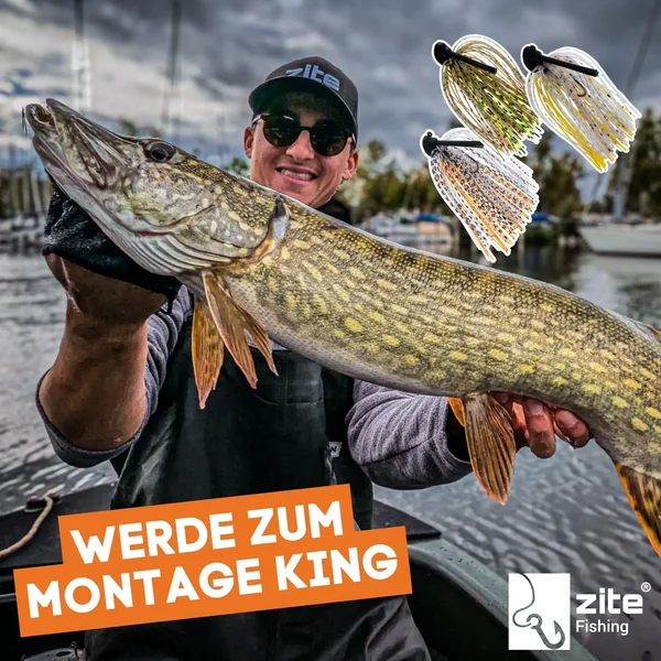 Inzite Skrrt Skirt Jig 10g – Haken 1/0 – Green Pumpkin – mit Weedguard Fransen Köder für Barsch und Zander_auswahl6