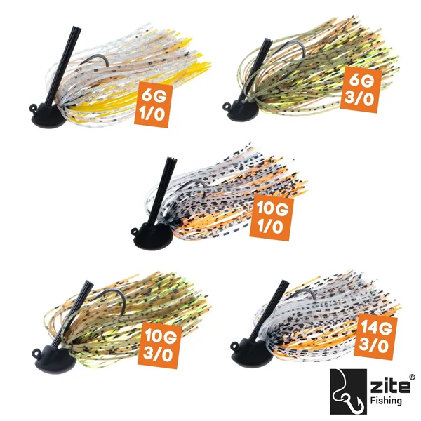 Inzite Skrrt Sortiment 6-14g Skirt Jigs mit Weedguard Fransen Köder für Barsch und Zander Zite Fishing_auswahl3