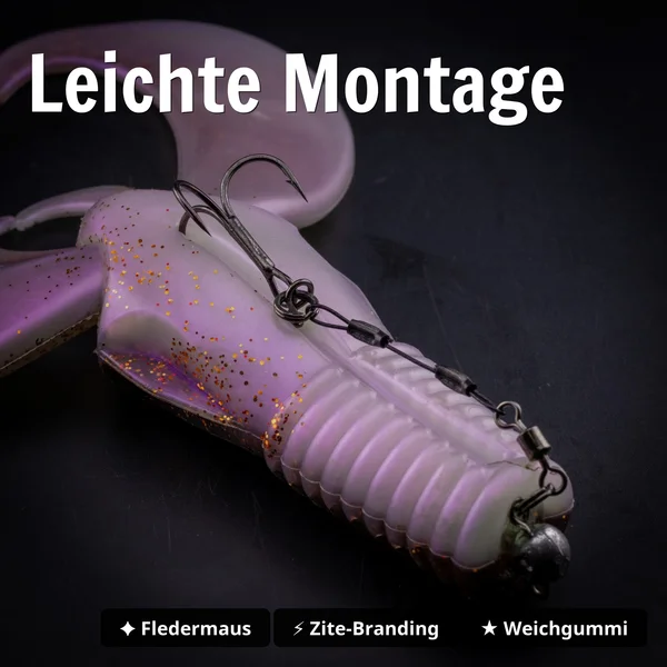 Zite Fishing Monster BAT Creature Bait Fire Pearl 18 cm 83 g Hechtköder 2 Stück_auswahl4