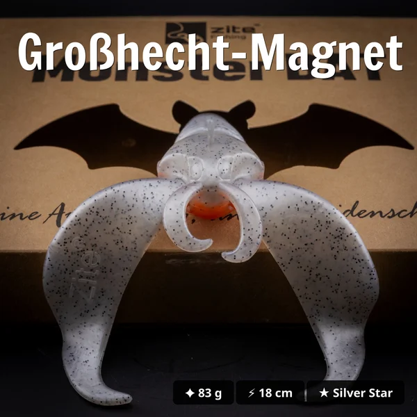 Zite Fishing Monster BAT Creature Bait Silver Star 18 cm 83 g – 2 Stück Hechtköder_auswahl2
