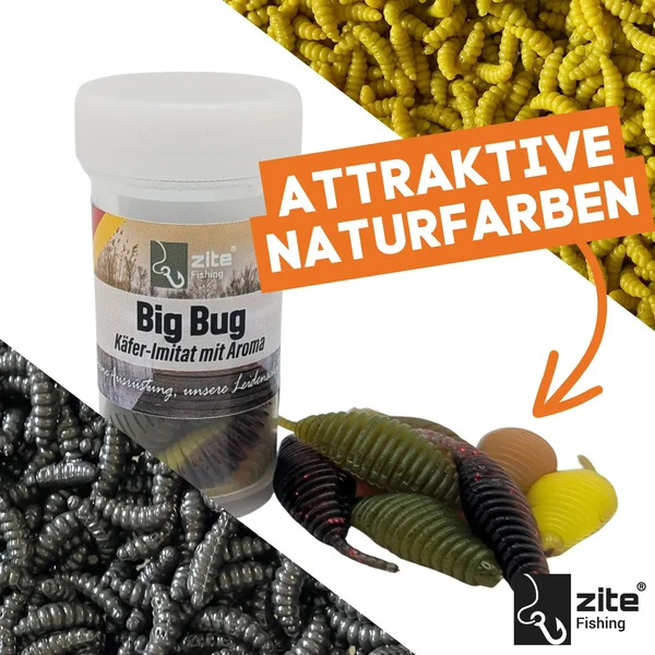 Big Bug Natur Mix Käse 50 mm 8 Stück Käfer Imitat Forellenköder Zite Fishing_auswahl1