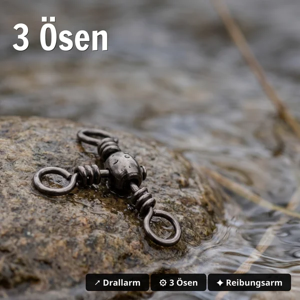 Zite Fishing Kreuzwirbel 8# – 15 Stück Dreiwege-Wirbel für Paternoster & Dropshot_auswahl3