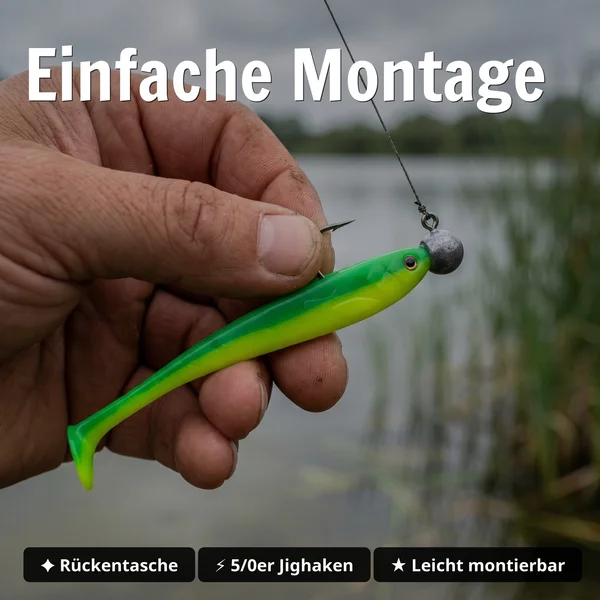 Inzite Shad Lime Bomb Gummifisch 15,5 cm – 4 Stück – UV-aktiv für Zander & Hecht_auswahl4