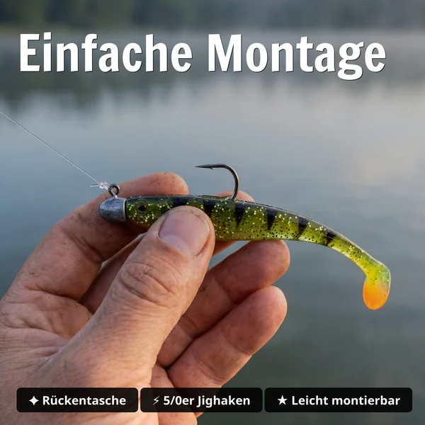 Inzite Shad Lightning Perch 15,5 cm Gummifisch 4 Stück – UV-aktiv für Zander & Hecht_auswahl4