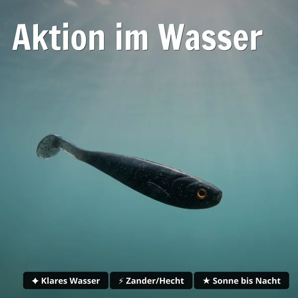 Zite Fishing Inzite Shad Black Vibe Gummifisch 15,5 cm – 4 Stück – Zander & Hecht_auswahl3