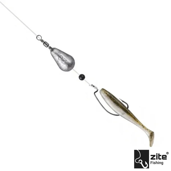 Free Rig Bundle mit Off-Set Haken sowie Tropfenblei Sortiment, Stopper & Schnüre für Barsch & Zander Angeln_auswahl3