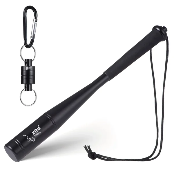 Kescher Gummiert 2,10m 3-Teilig Bundle mit Hakenlöser Zange Gebogen 18cm & Fischtöter Aluminium mit Karabiner_auswahl13