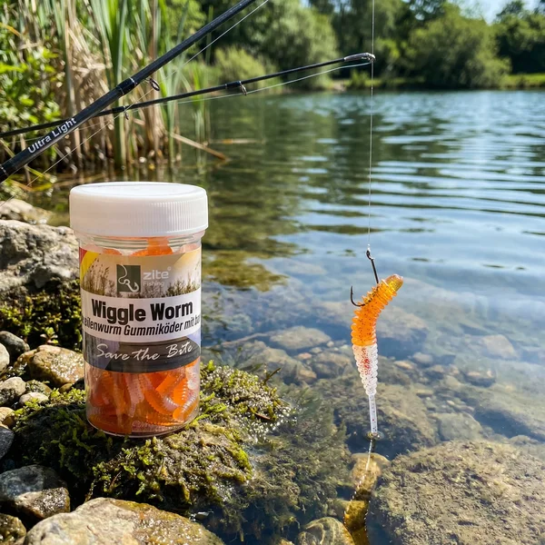 Zite Fishing Wiggle Worm Christal Brown Knoblauch 5,5 cm 10 Stück_auswahl5