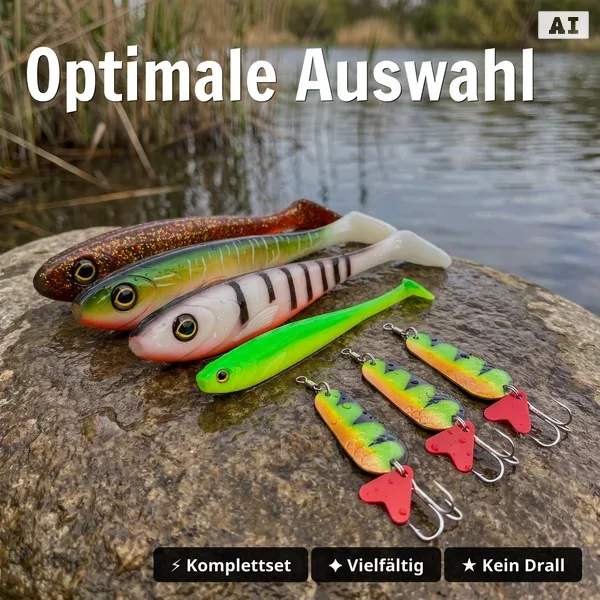Zite Fishing Ultimative Starterbox Hecht – Komplettset Hecht Gummifisch Blinker Jigspinner_auswahl4