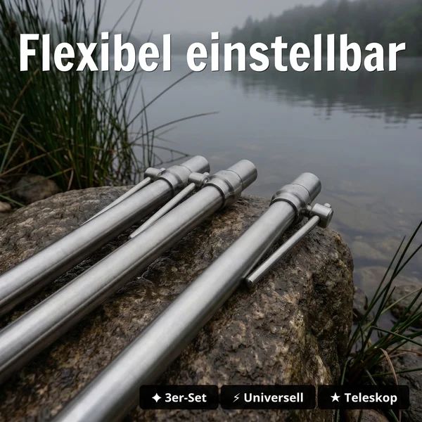 Zite Fishing Edelstahl Banksticks verstellbar 3er-Set – Teleskop Bankstick rostfrei für Bissanzeiger & Rutenauflage_auswahl6