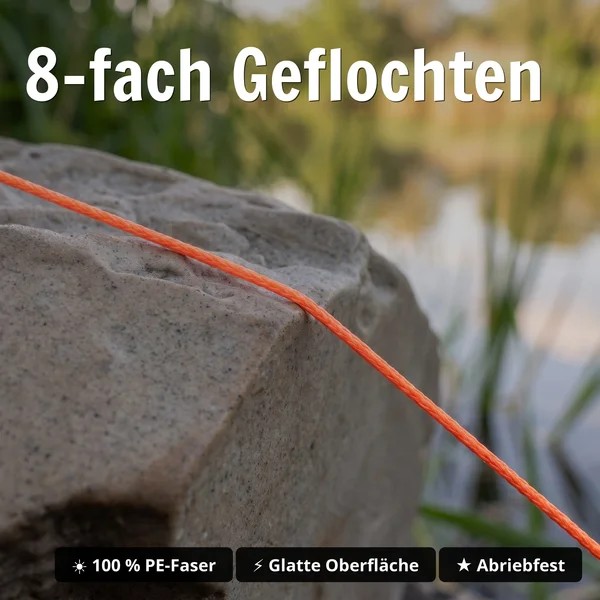 Zite Fishing Geflochtene Schnur orange 555 m 0,16 mm – 8-fach Braid für Hecht, 10 kg Tragkraft, Spinnfischen_auswahl2