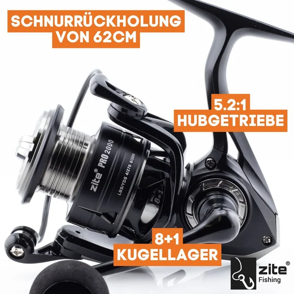 Zite Fishing Spinning Reel Pro 2000 Spinnrolle mit Frontbremse 8+1 2 Aluminiumspulen für Spinnfischen_auswahl1