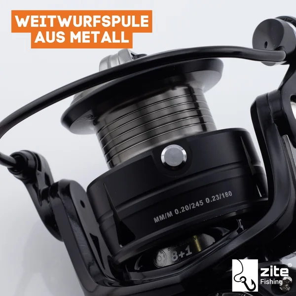 Zite Fishing Spinning Reel Pro 2000 Spinnrolle mit Frontbremse 8+1 2 Aluminiumspulen für Spinnfischen_auswahl3