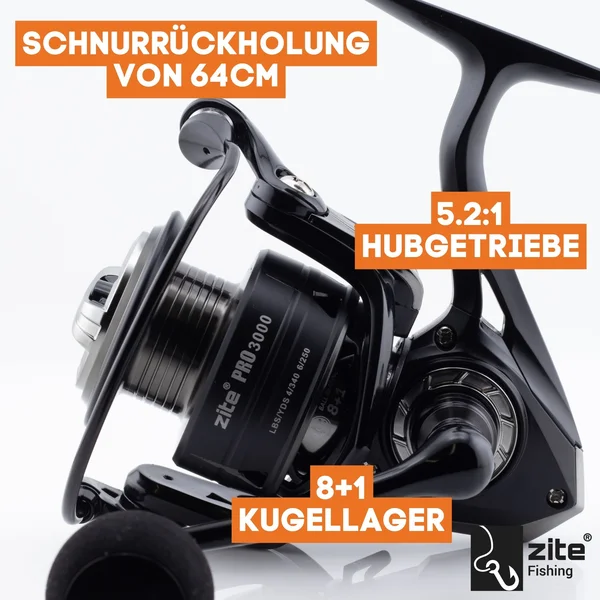 Zite Fishing Spinning Reel Pro 3000 Spinnrolle mit Frontbremse 8+1 2 Aluminiumspulen für Spinnfischen_auswahl1