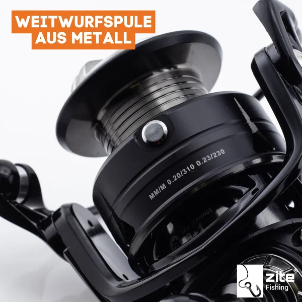 Zite Fishing Spinning Reel Pro 3000 Spinnrolle mit Frontbremse 8+1 2 Aluminiumspulen für Spinnfischen_auswahl3
