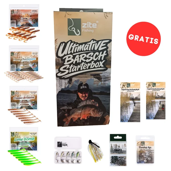 Barsch Angelset Komplett: Spinnrute 2,25 m + Rolle Base 2000 bespult + Rutentasche 1,30 m + Starterbox GRATIS_auswahl1