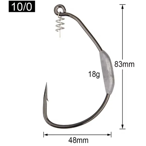 Zite Fishing MONSTER BAT Offset Haken Gr. 10/0# 20 g – XXL Weighted Swimbait Hook, 3 Stück für Hecht & Großhecht_auswahl7