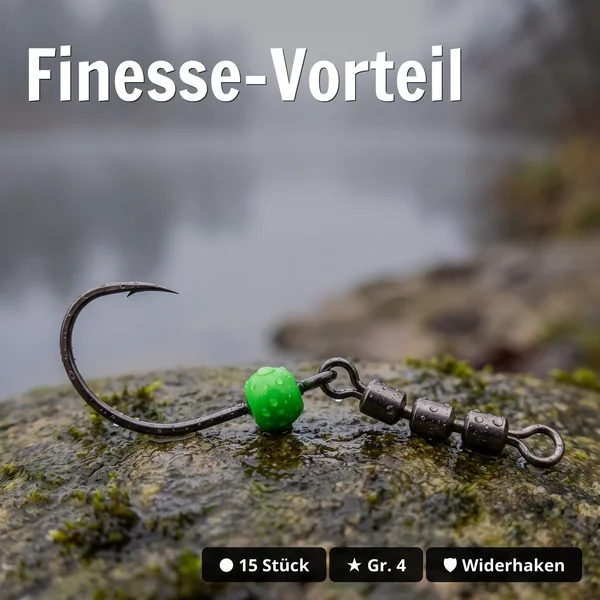 Zite Fishing Tungsten RotateRig Hooks Gr. 4 – 3er Set (15 Haken) für Forelle mit Tönnchenwirbel_auswahl4