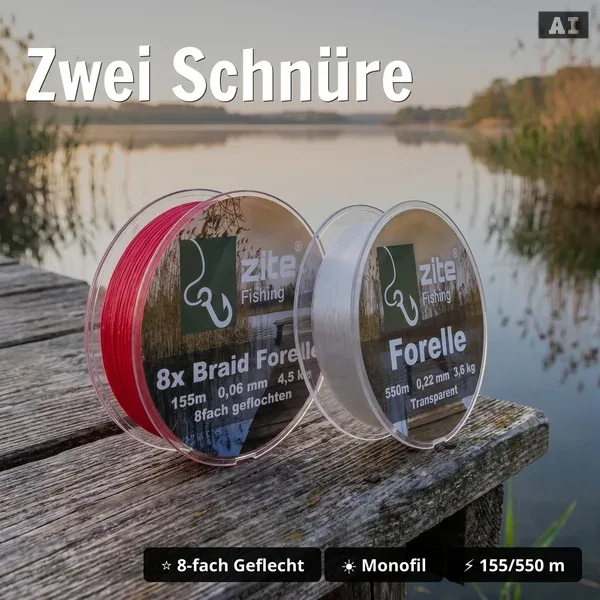 Zite Fishing Troutmallows Forellen Angelset Komplett | Rute 3,30 m + Rolle 3000 + Schnüre, Köder & Zubehör GRATIS_auswahl2