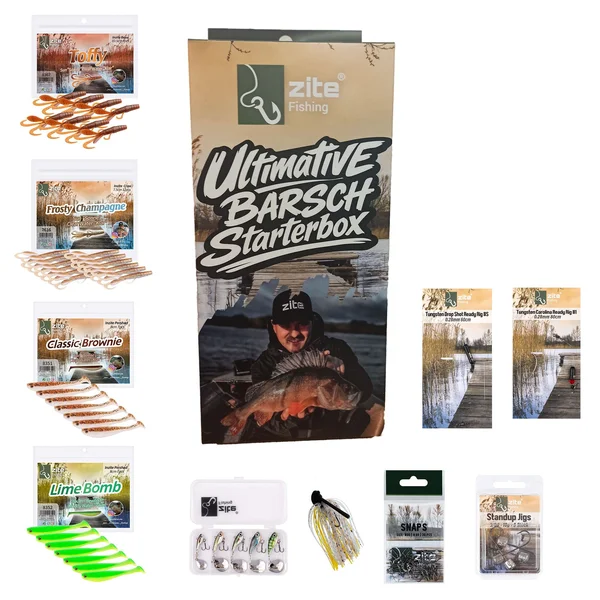 Zite Fishing Barsch Angelset Komplett XXL – Rute, Rolle 2000 bespult & Starterbox + Kescher für Barsch, Zander & Hecht_auswahl1