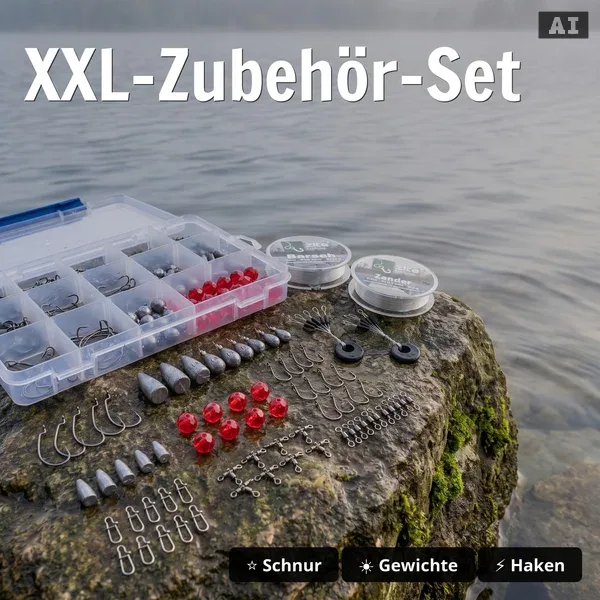 Zite Fishing Finesse & Dropshot Starterset XXL – 125-teilig, Gummiköder, Haken, Bleie & Zubehör für Zander_auswahl2