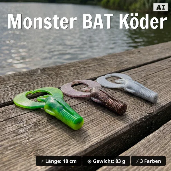 Zite Fishing MONSTER BAT Starter-Set – Hecht-Komplettset mit 6 Gummifischen, Offset-Haken 10/0, UV-Hechtsystem & Tackle_auswahl3