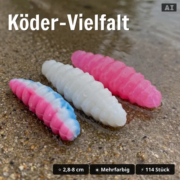 Zite Fishing Forellenköder Mix XL – 13 Gummiköder-Sets für Forelle | Käse & Knoblauch | UL, Sbirolino, Dropshot_auswahl4