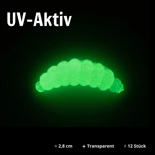 Mighty Mag Special Glow Edition Knoblauch 2,8 cm – 12 Stück Forellen Gummiköder Bienenmade UV-aktiv_auswahl3