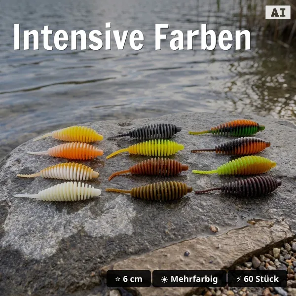 Bomba Starterbox – 60 Forellen Gummiköder, 5,8 cm, 12 Farben, UV-aktiv, phthalatfrei_auswahl4