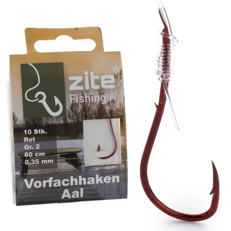Vorfachhaken Aal Gr. 2 Gebunden mit Monofiler Schnur Zite Fishing