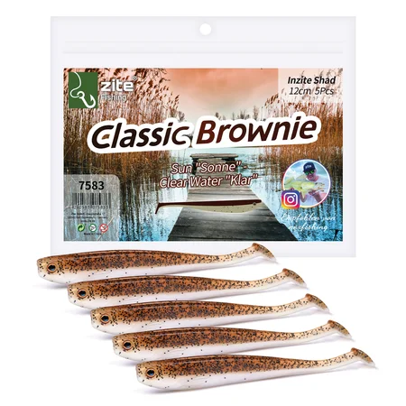 Zander Gummifisch 5STK Inzite Shad Classic Brownie 12cm