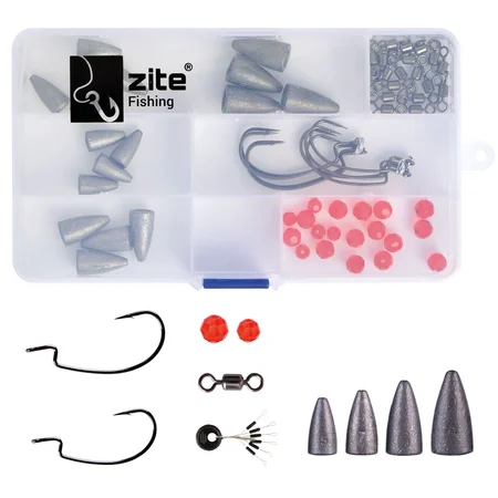 Carolina & Texas Rig Box 70-teilig Finesse Drop Shot Set Zite Fishing