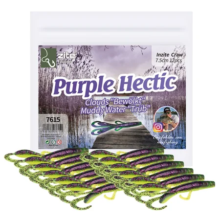 Creature Bait Angelköder Barsch Purple Hectic 12 Stück 7,5cm Zite Fishing