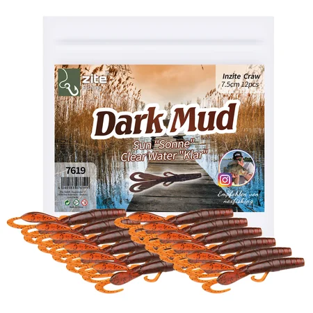 Creature Bait Barsch Angelköder Dark Mud 12 Stück Zite Fishing