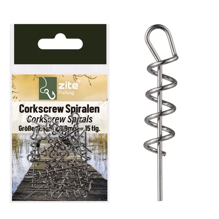 Corkscrew Korkenzieher Spiralen Gummifische 3,3cm x 0,9mm 15 tlg. Zite Fishing