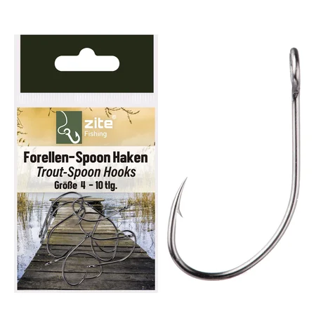 Forellen Spoon Haken Set Größe 4 10 Stück Forellenhaken Zite Fishing