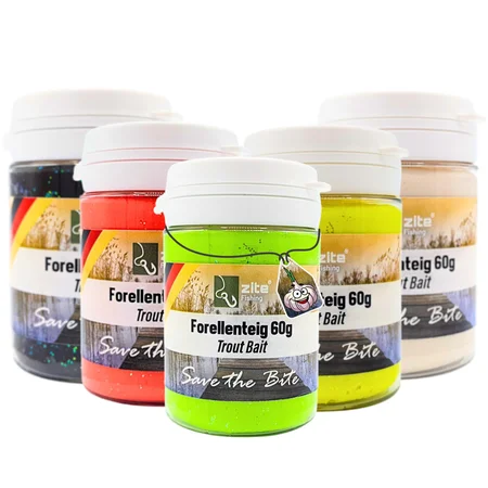 Zite Fishing Forellenteig Knoblauch 5 Stück im Set Trout Bait Angelpaste in 5 Farben
