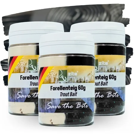  Zite Fishing Forellenpasten-Set – 3x60g in Schwarz/Weiß mit Krabbenaroma – Köder-Set für erfolgreiches Forellenangeln